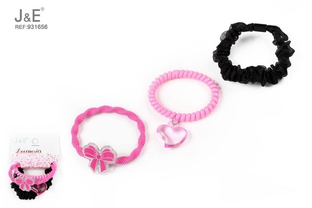 [12u/cx]Set de 3 anillos de elástico con cuerda