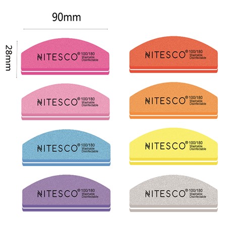 [20u/cx] Lixa de unha mini esponja – Semicircular pequena alta elasticidade – célula fechada