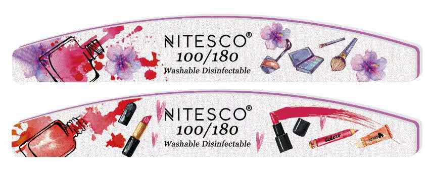 [25u/cx] Lixa de unha cinza-branca – Semicircular série cosméticos 1,6MM núcleo violeta, fundo de papel de lixa amarelo