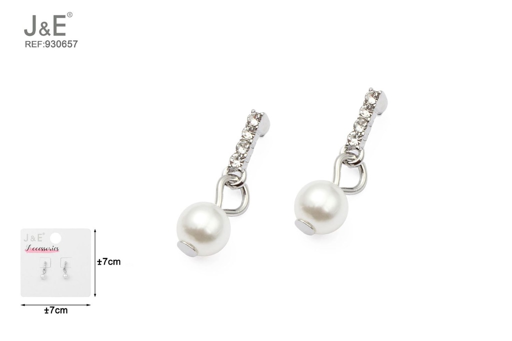 [6u/cx]Pendientes electrochapados en paladio blanco K