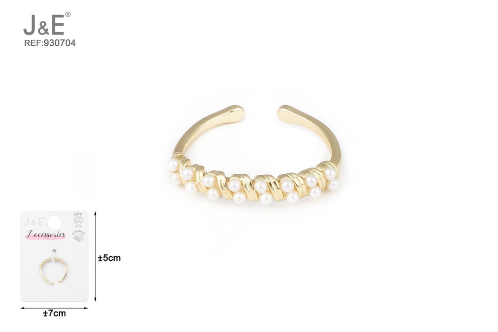 [6u/cx]Anillo electrochapado en oro verdadero de 14K