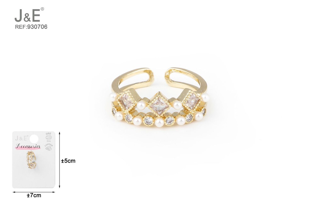 [6u/cx]Anillo de oro auténtico bañado en 14K