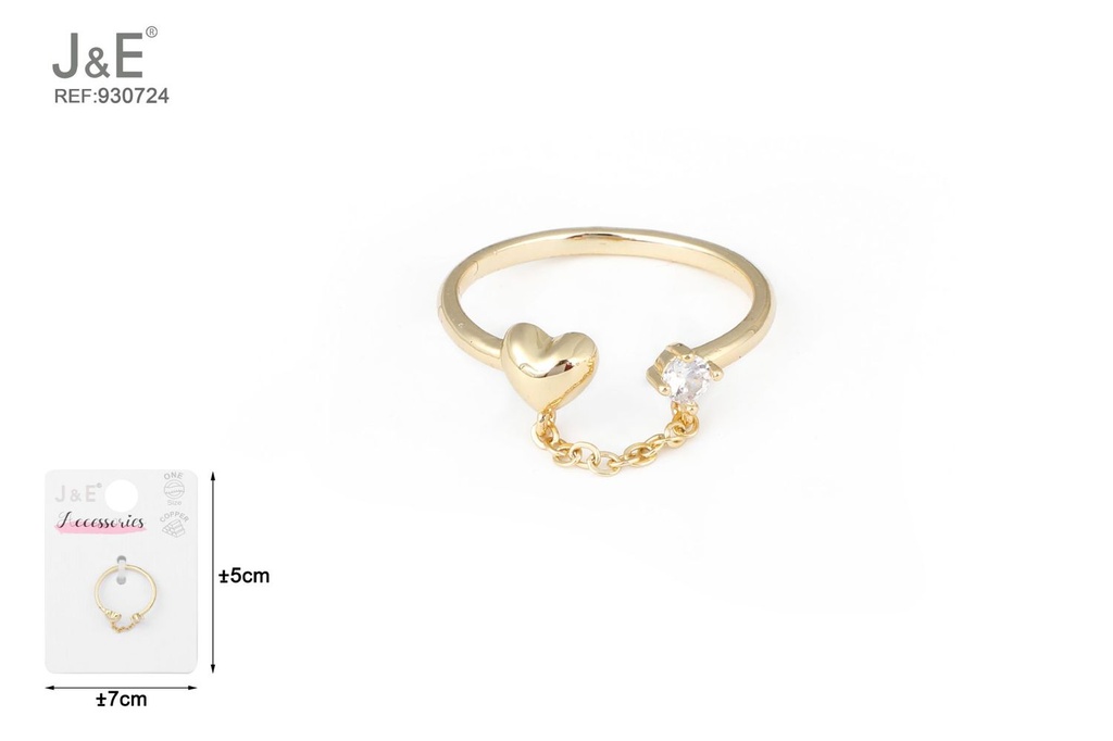 [6u/cx]Anillo electrochapado en oro verdadero de 14K