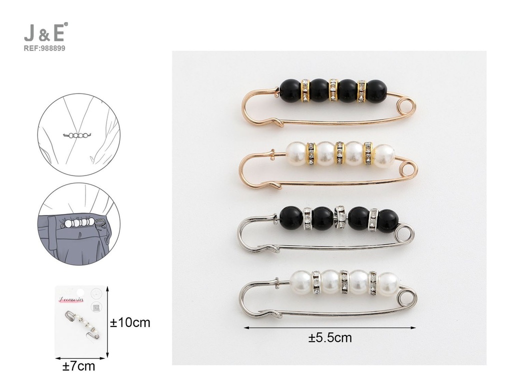 [12u/cx]Broche de perlas 5.5cm