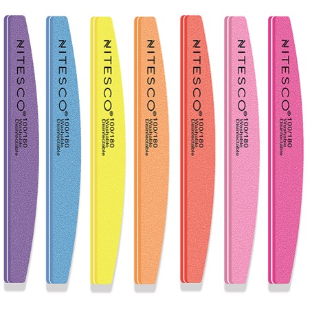 [AIMI-2301] [10u/cx] Lixa de unha de esponja – Semicircular alta elasticidade – célula fechada