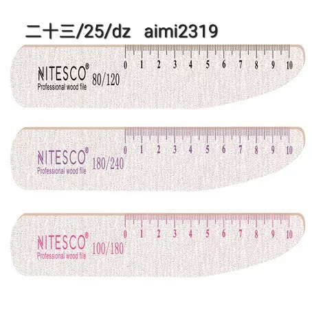 [AIMI-2319] [50u/cx] Lixa de unha cinza-branca – Forma faca 1,6MM fundo de papel de lixa amarelo, núcleo de madeira