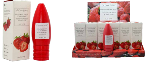 [MX010] HIDRATANTE FACIAL DE MORANGO GLOW LOVE  BOX COM 36UNIDADES